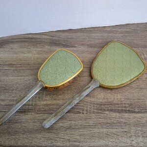 Vtg Mirror and Hairbrush Set